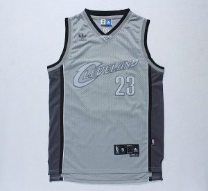Maillot De Basket Cleveland Cavaliers LeBron James 23 Gris Shadow Limited Edition Engrener